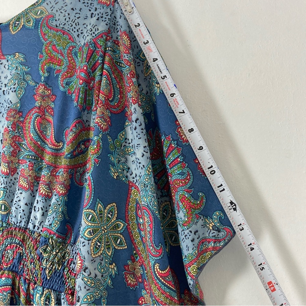 Anthropologie boemo Kimono Maxi Dress Womens Sz L Paisley Caftan - Picture 10 of 16